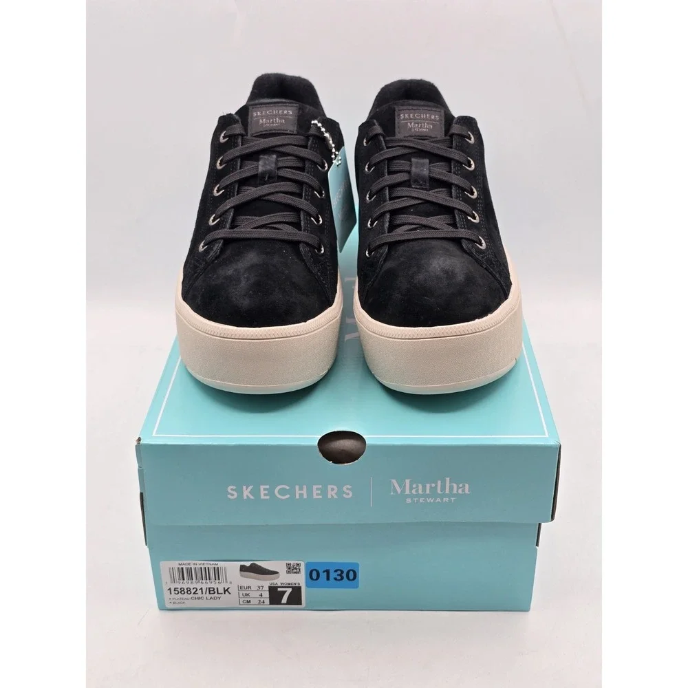 Skechers Martha Stewart Shoes Women Plateau Chic Lady Platform Black 158821 Sz 7